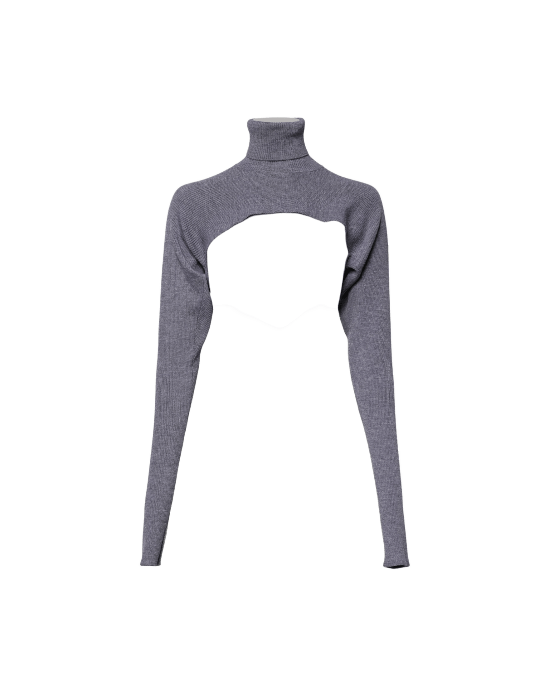 Dolce & Gabbana Gray Wool Knit Turtleneck Cropped Top Sweater Glam Steals