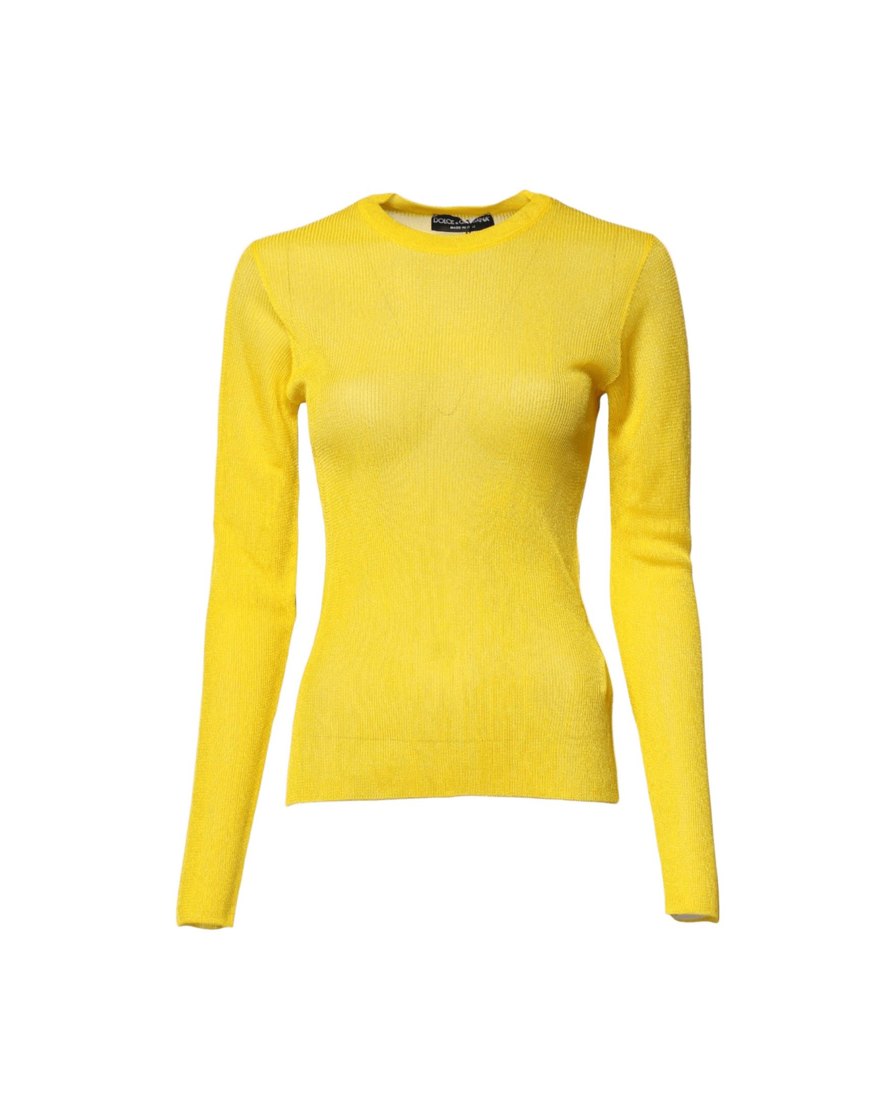 Dolce & Gabbana Yellow Polyester Women Pullover Top Sweater Glam Steals