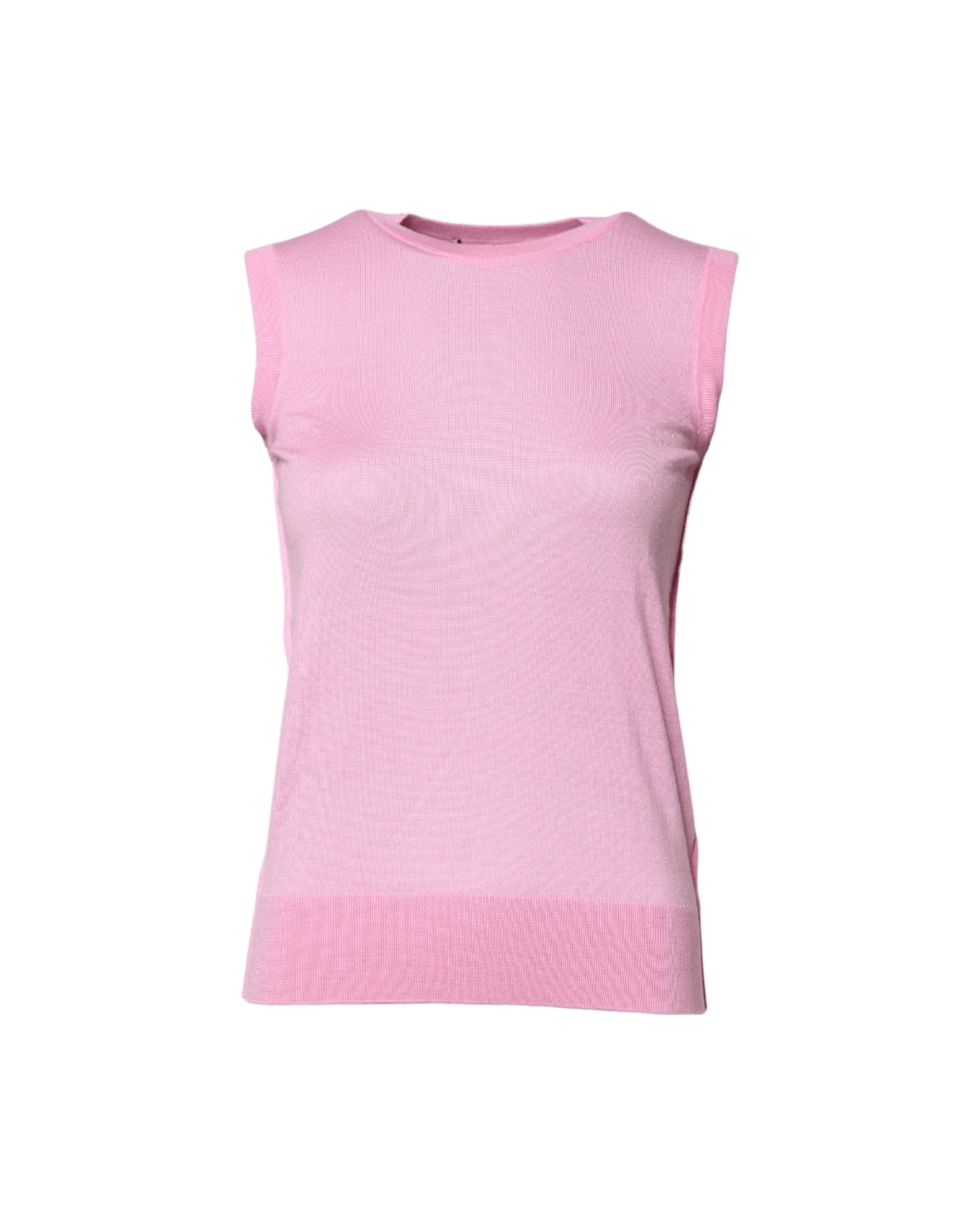 Dolce & Gabbana Pink Cashmere Round Neck Sleeveless Tank Top Glam Steals