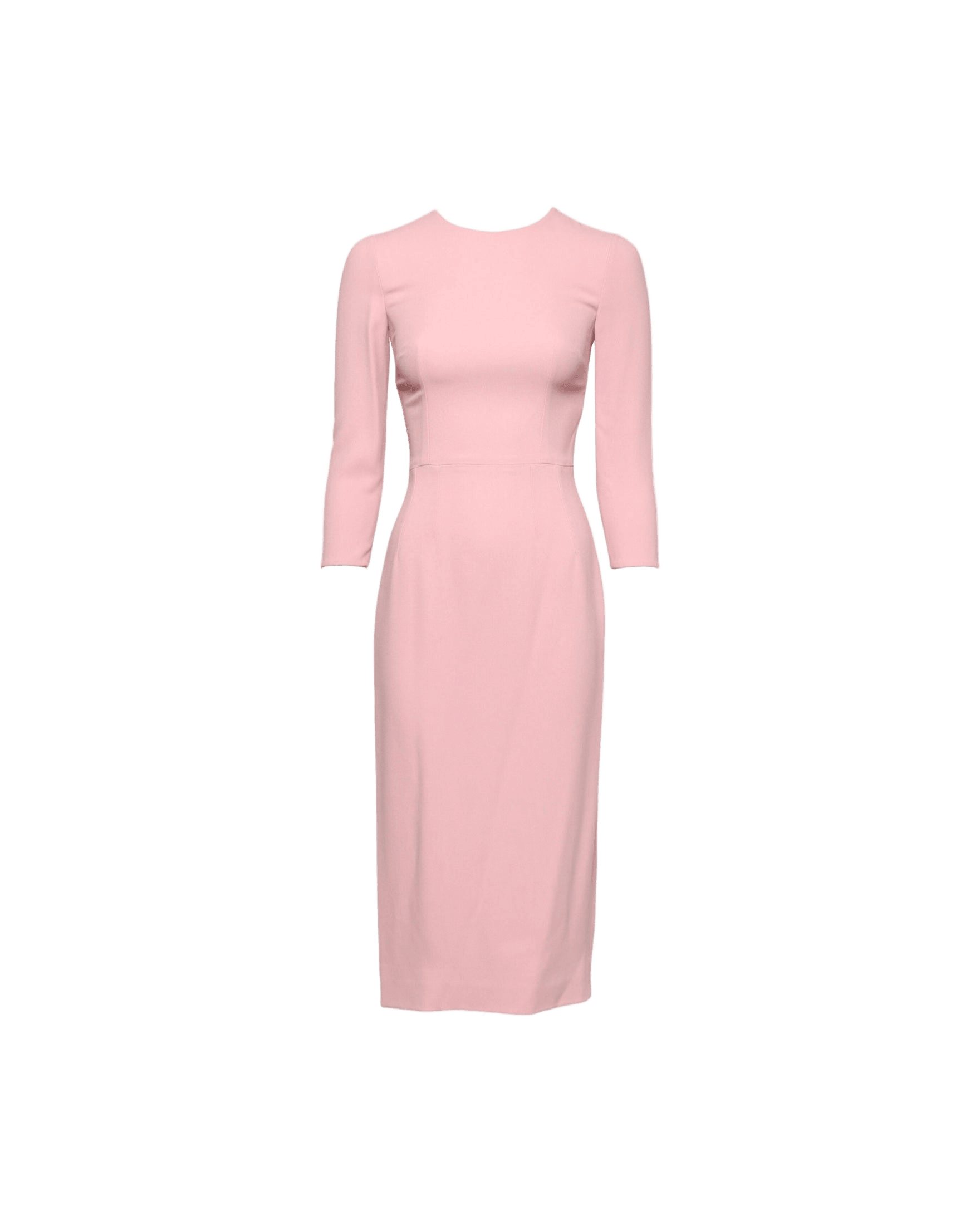 Dolce & Gabbana Pink Viscose 3/4 Sleeves Sheath Midi Dress Glam Steals