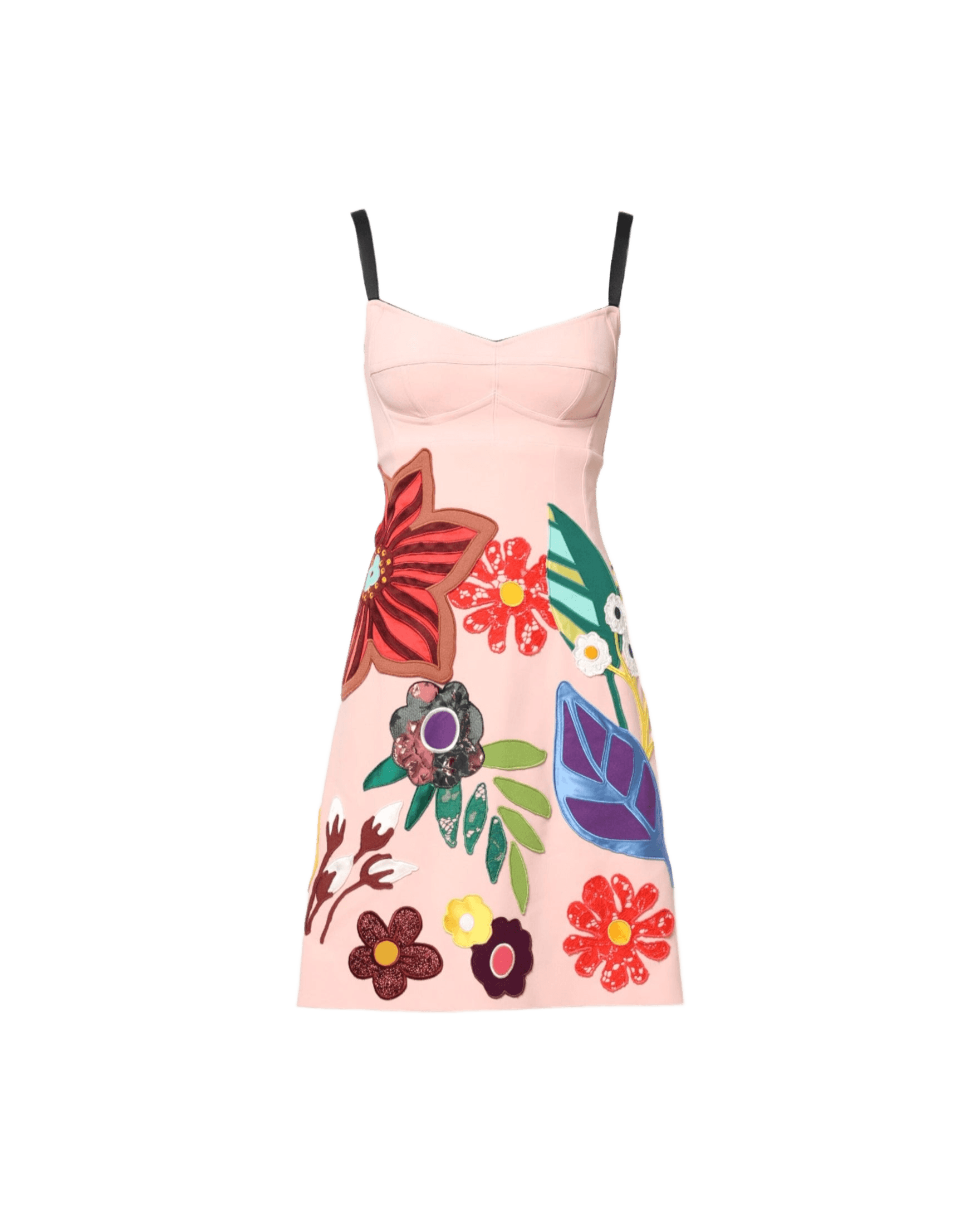 Dolce & Gabbana Pink Floral Print Spaghetti Strap Mini Dress Glam Steals