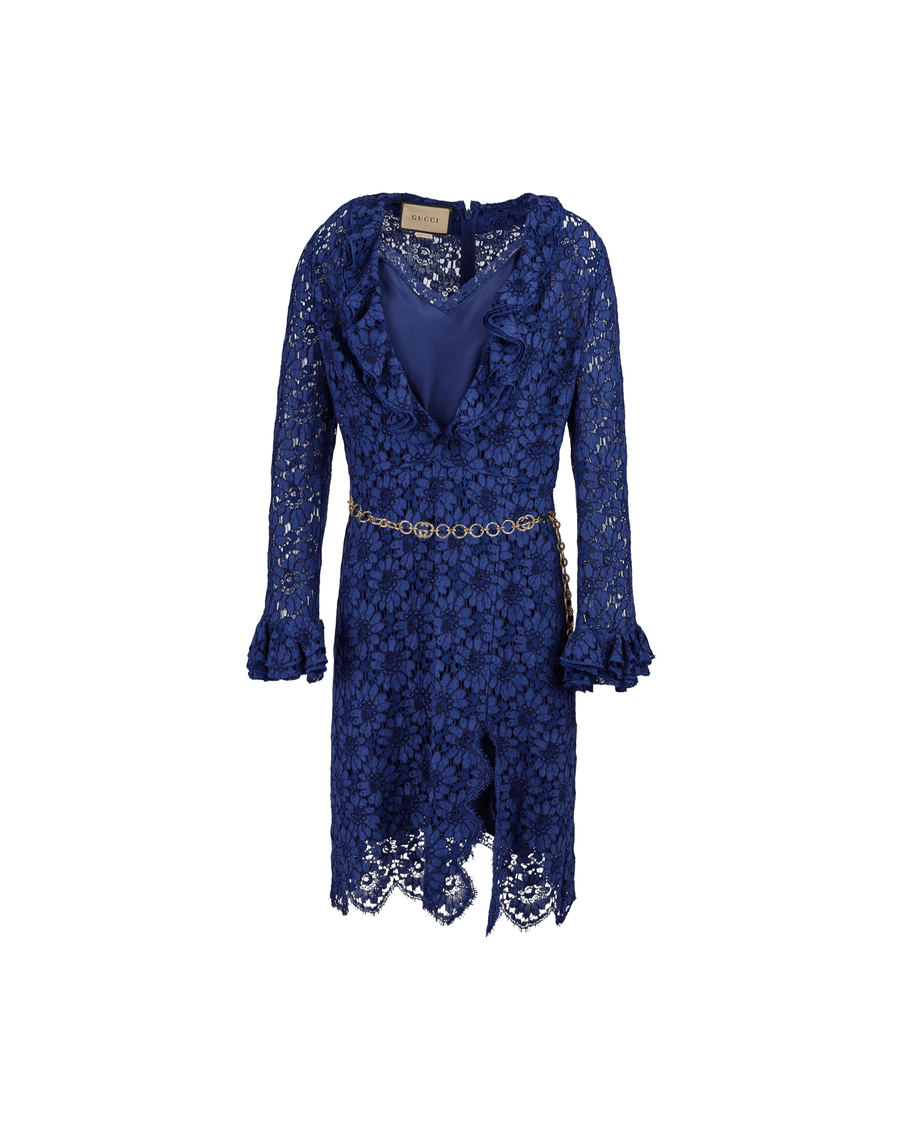 Gucci Blu Viscose And Cotton Mid Long Dress Glam Steals
