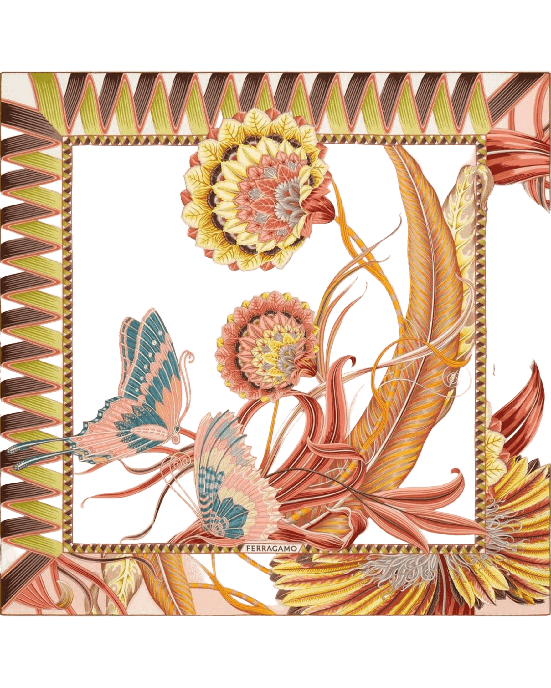 Salvatore Ferragamo Silk Jade Print Scarf Glam Steals