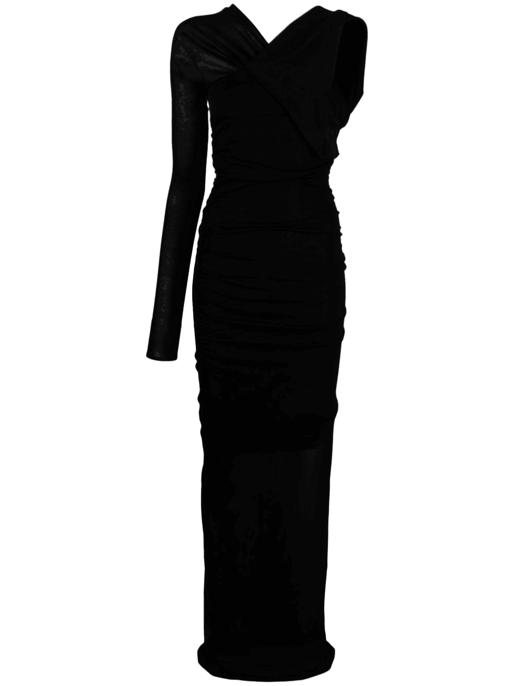 Saint Laurent Semi Sheer One Sleeve Long Dress Glam Steals