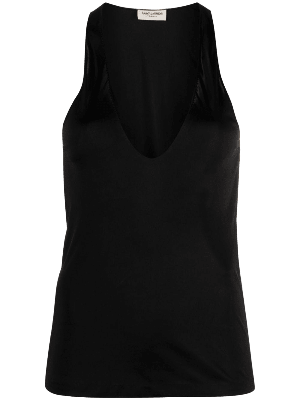 Saint Laurent Satin Plunging Tank Top Glam Steals