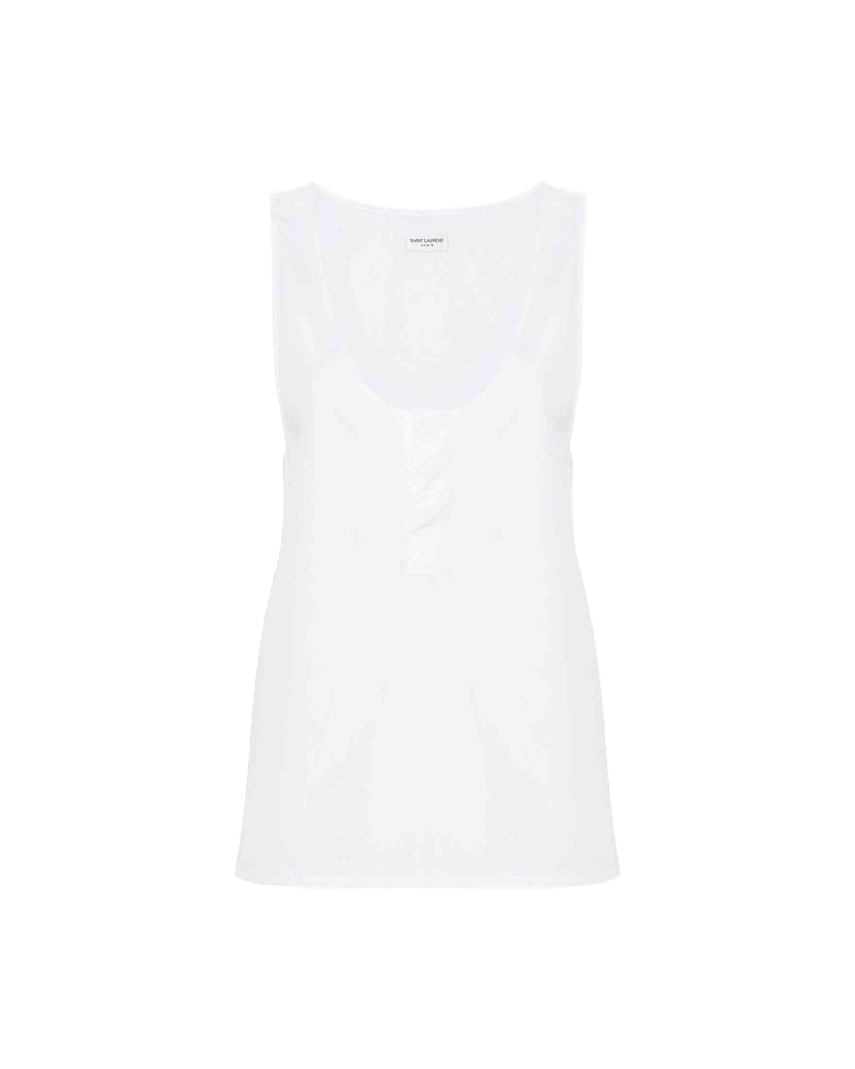 Saint Laurent Semi Sheer Henley Tank Top Glam Steals