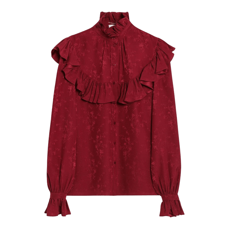 Saint Laurent Red Silk Damask Shirt Glam Steals