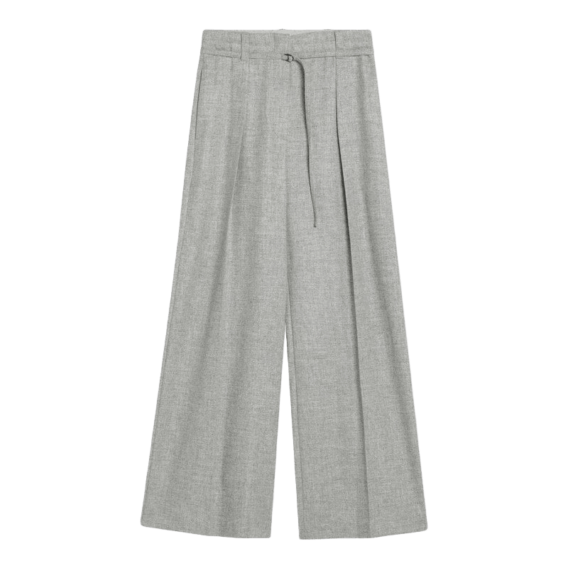Brunello Cucinelli Grey Wool Wide Trouser in and Cashmere Glam Steals