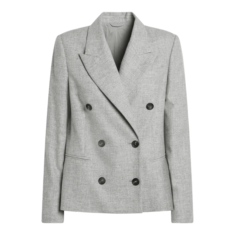 Brunello Cucinelli Grey Wool Double Breasted Jacket Glam Steals