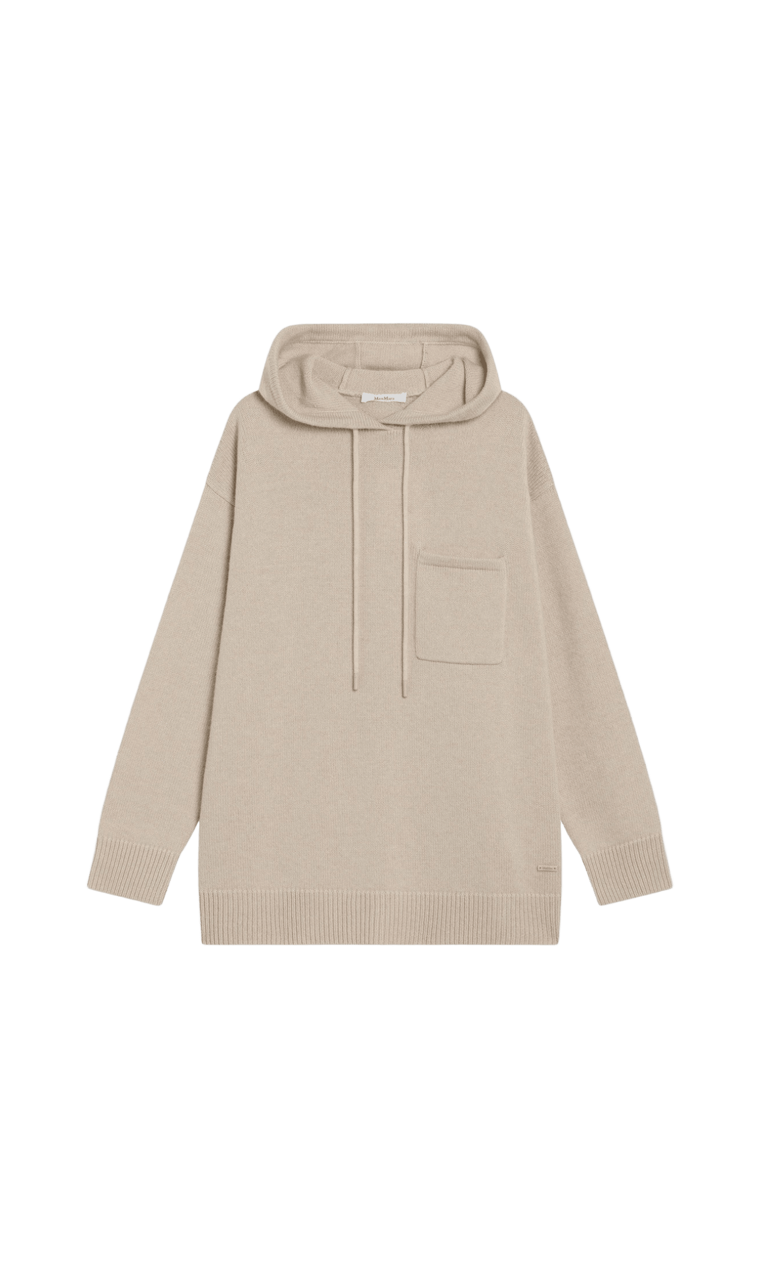 Max Mara Beige wool and cashmere knit hoodie Glam Steals