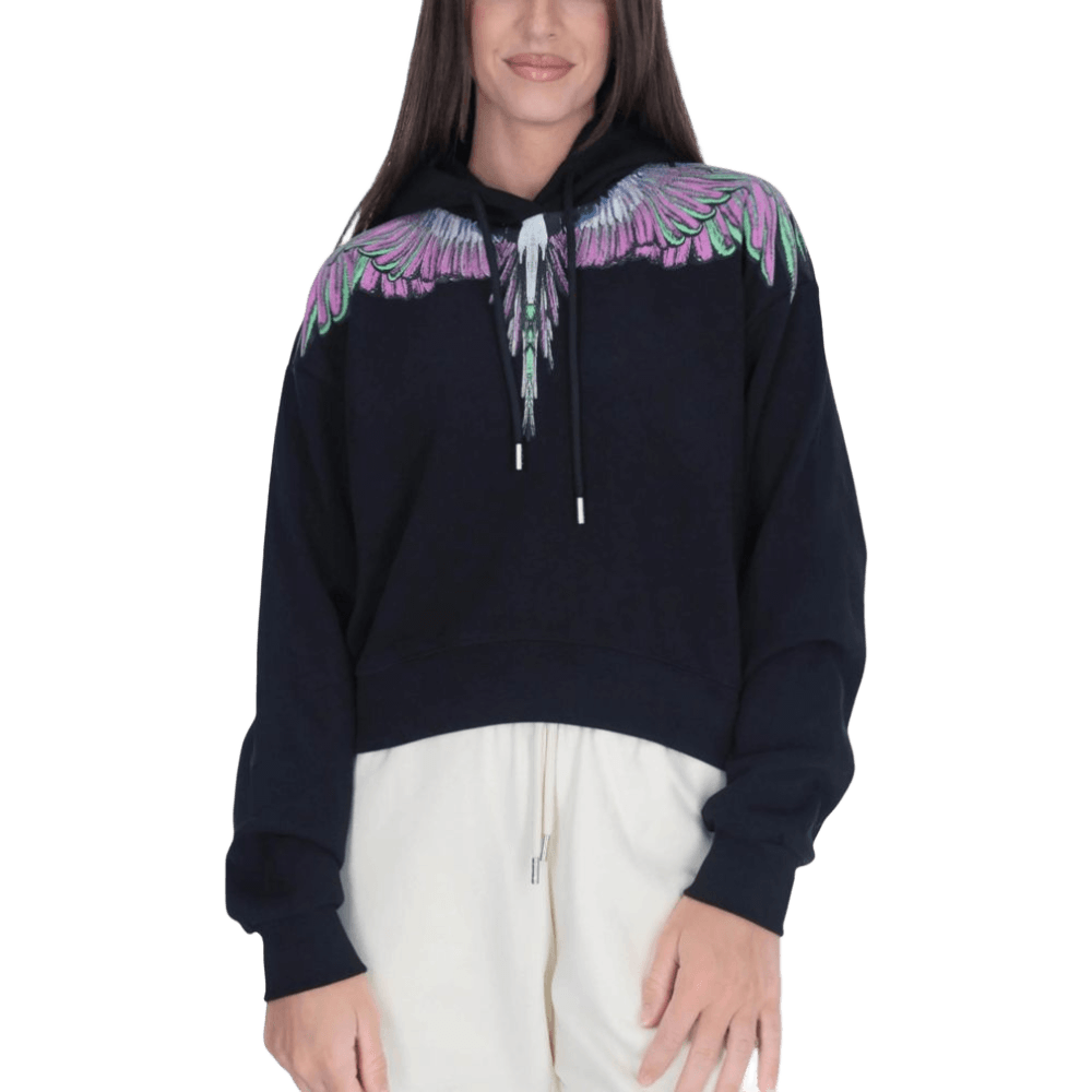 County of Milan Black Cotton Hoody Glam Steals