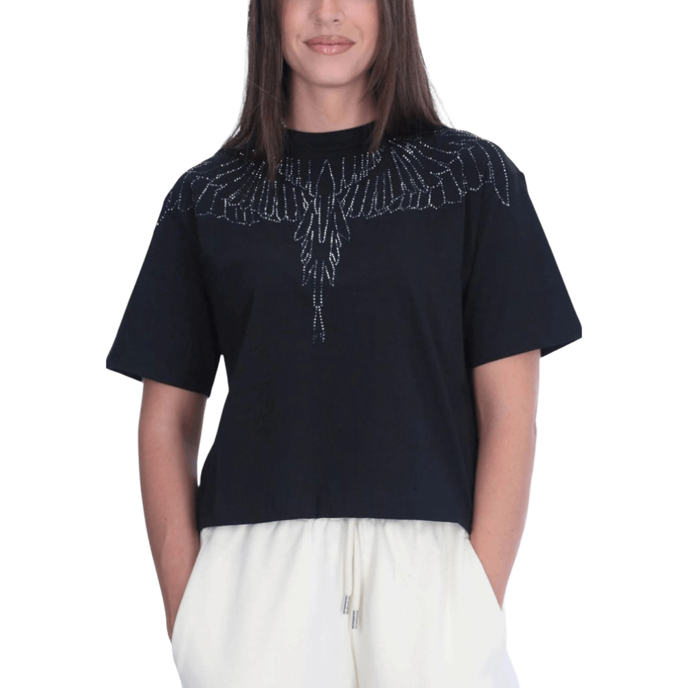 County of Milan Black Cotton T-Shirt Glam Steals
