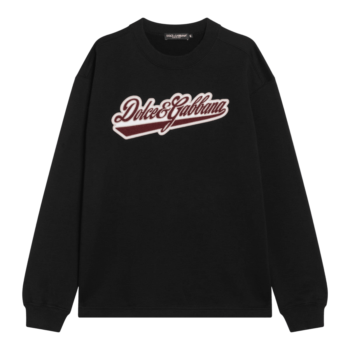 Dolce & Gabbana Dolce&Gabbana Black cotton sweatshirt with logo patch Glam Steals