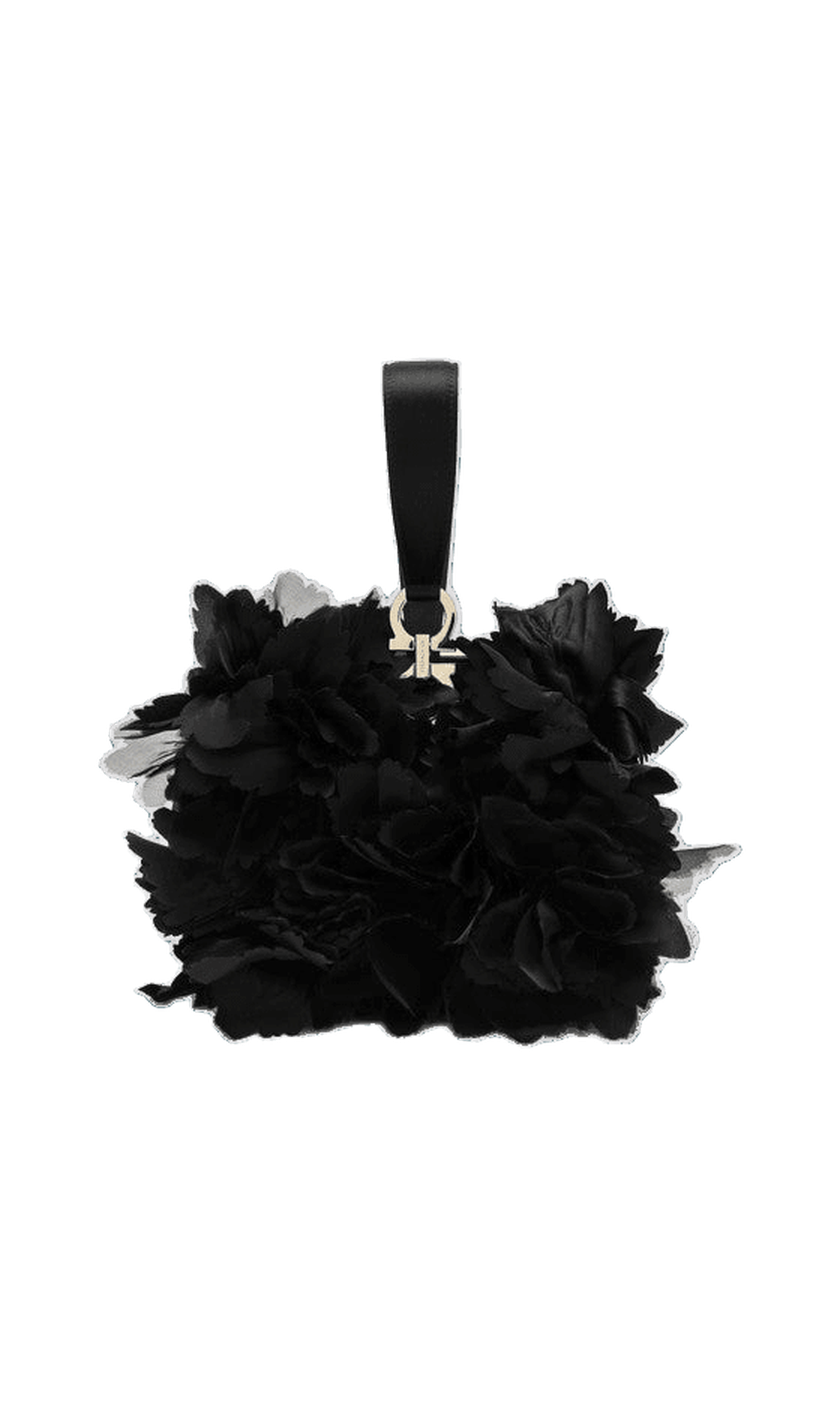 Salvatore Ferragamo Black Mini Clutch with Flowers Glam Steals
