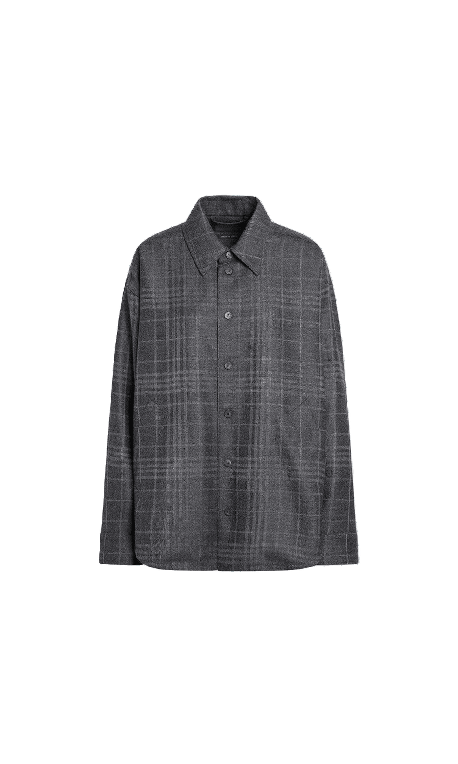 Balenciaga Grey Wool Tartan Shirt Jacket Glam Steals