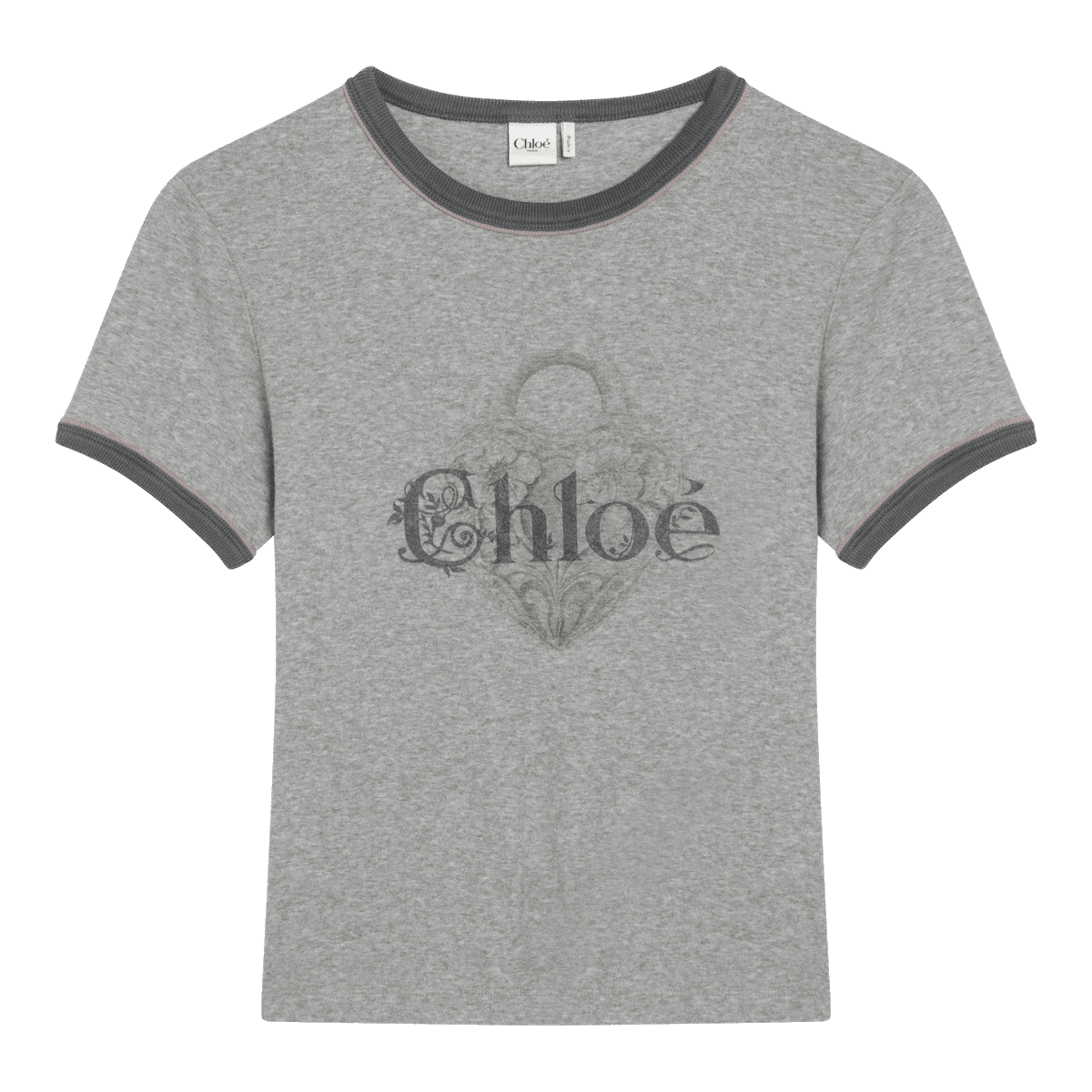 Chloé Jersey Chiné Baby Fit T-shirt with Logo Print