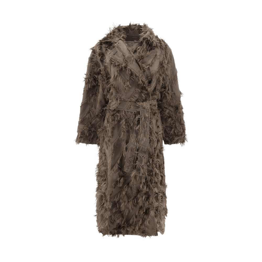 Brunello Cucinelli Brown Polyester Coat Glam Steals