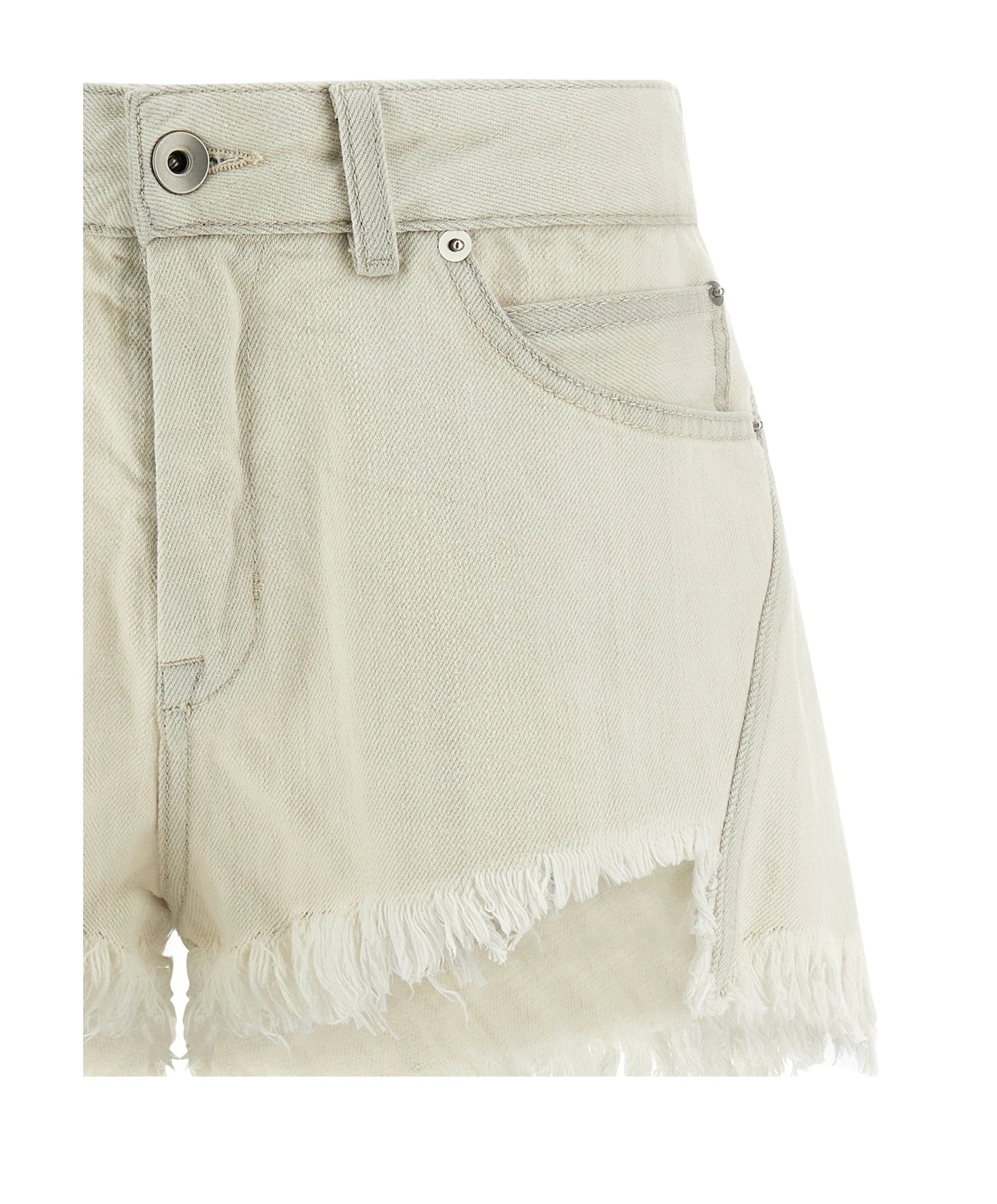 Rick Owens Denim Short in white, Cotton — view 3