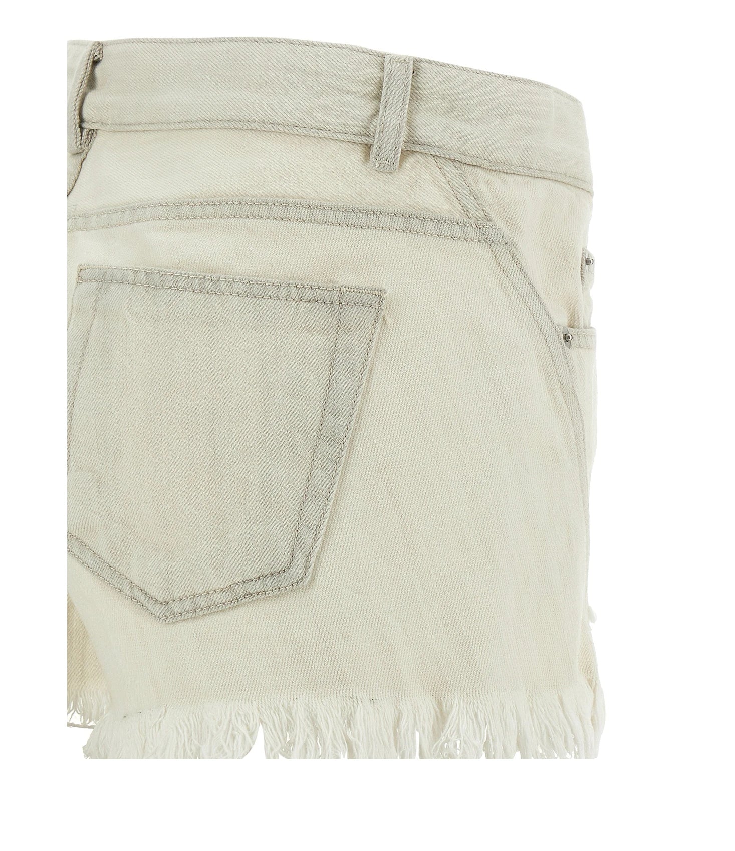 Rick Owens Denim Short in white, Cotton — view 4