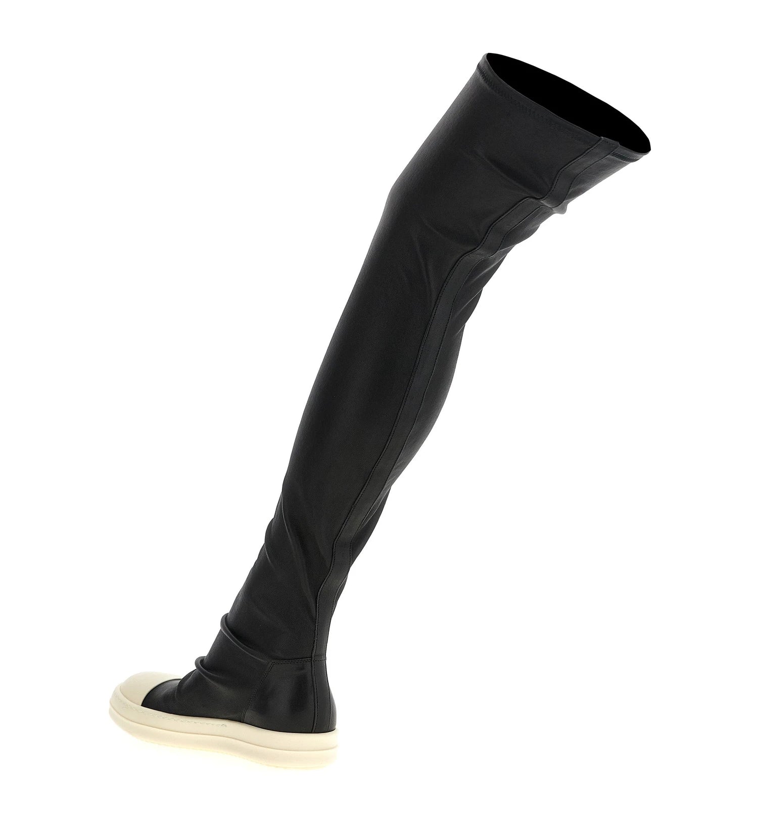 Rick Owens Knee High Boots in black, Leather — view 3