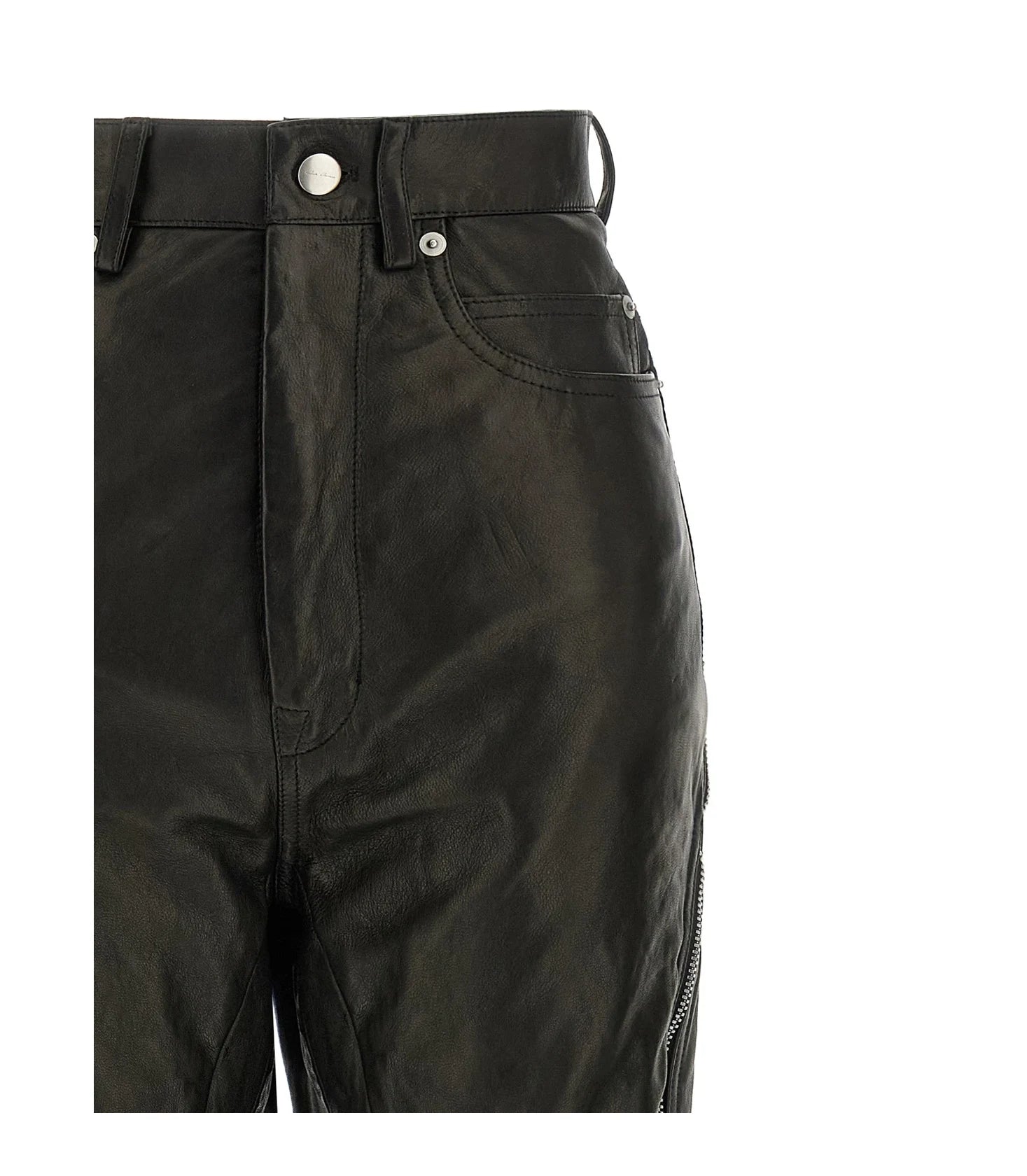 Rick Owens Trouser in black, Leather — view 3