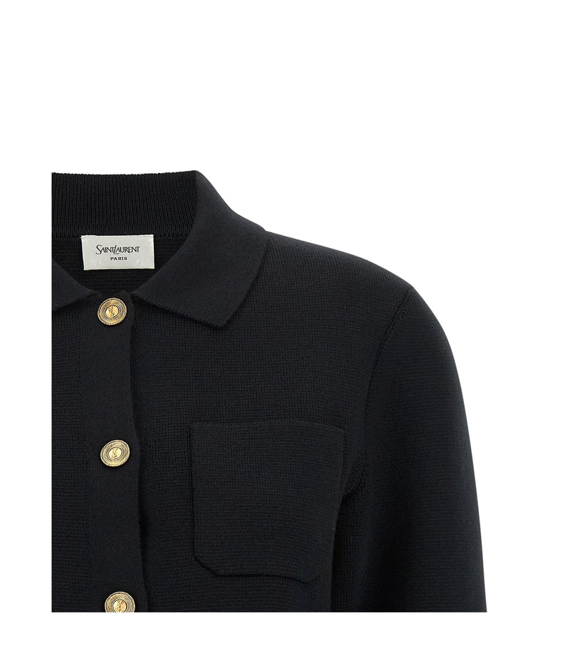 Saint Laurent Cardigan in black, Wool — view 3