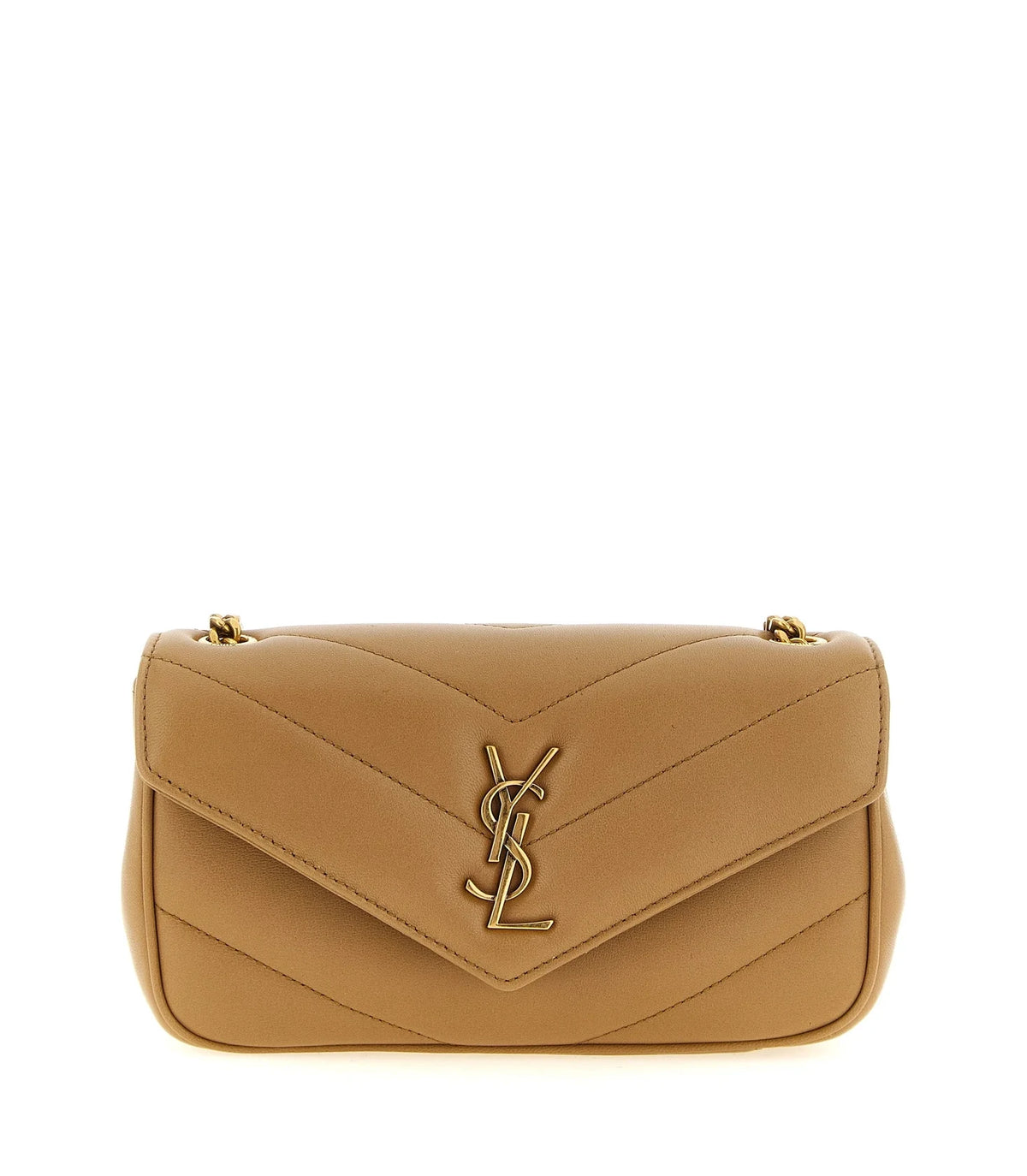 Saint Laurent Cross Body Bag in beige, Lamb Leather