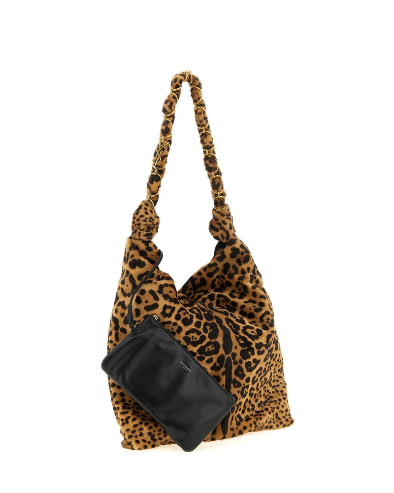 Saint Laurent Hobo Bag in brown, Calfskin Leather — view 3