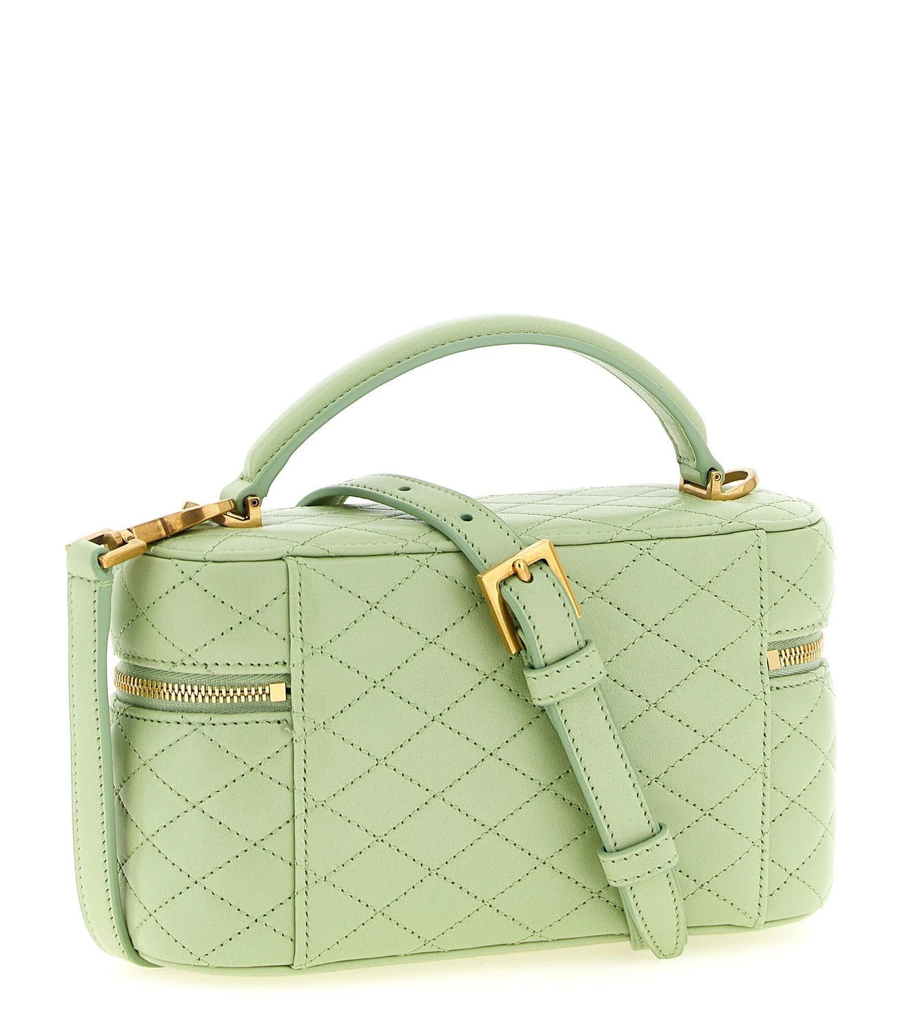 Saint Laurent Makeup Bag in green, Lamb Leather — view 2