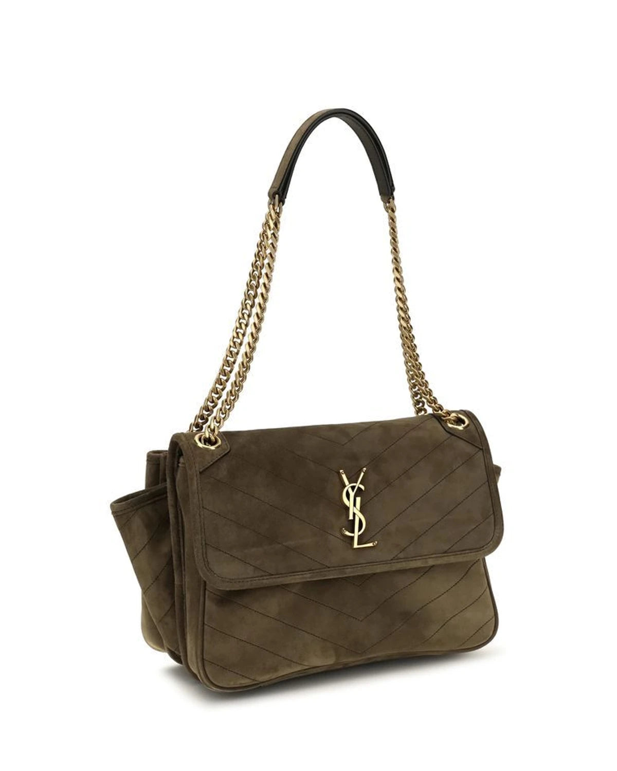 Saint Laurent Shoulder Bag in brown, Suede — view 2