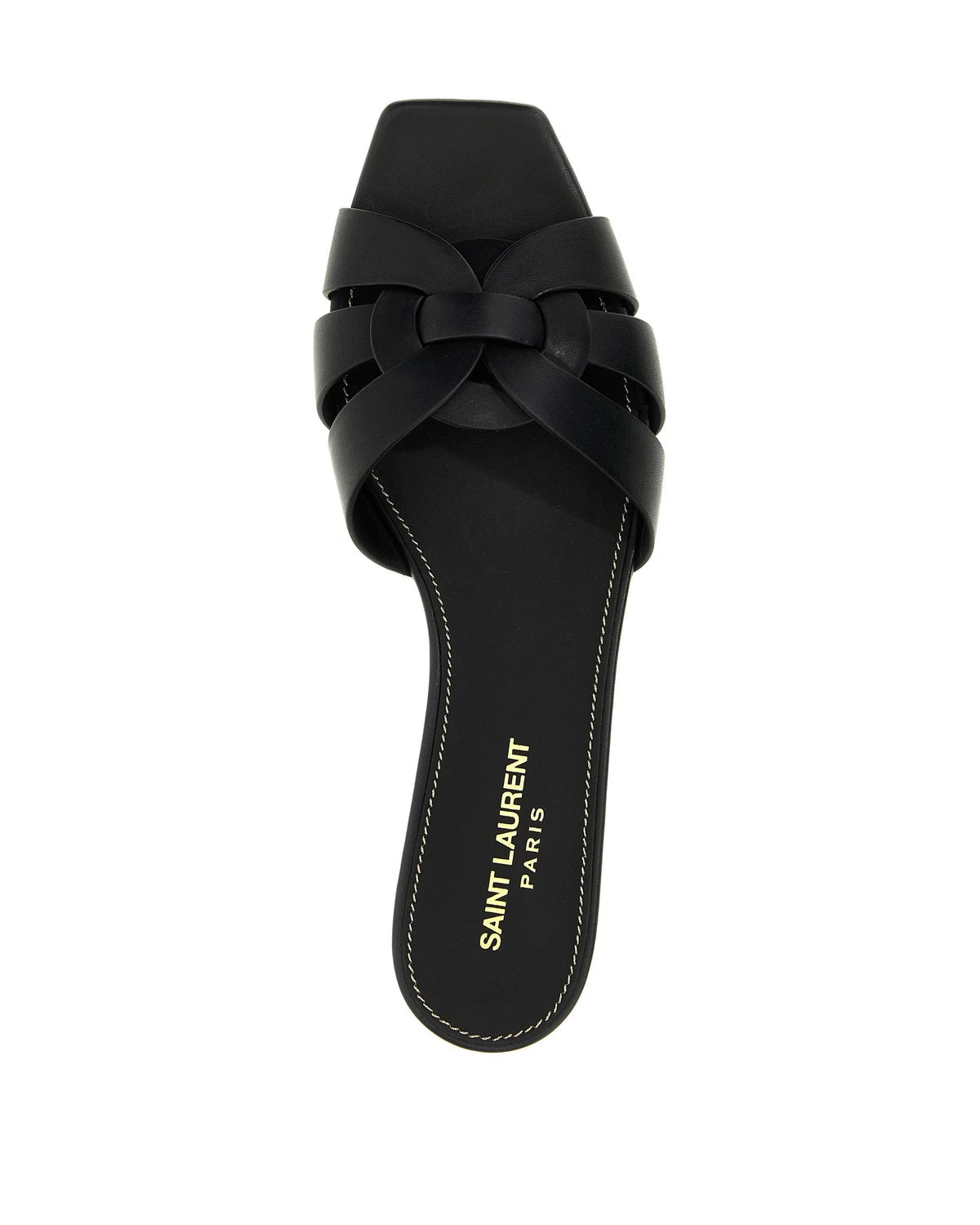 Saint Laurent Slides in black, Calf Leather — view 4