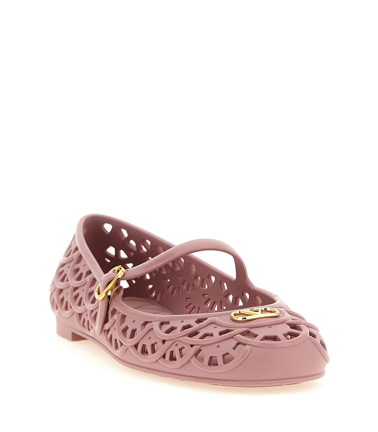 Valentino Garavani Polyvinyl Pink Ballet Flats 