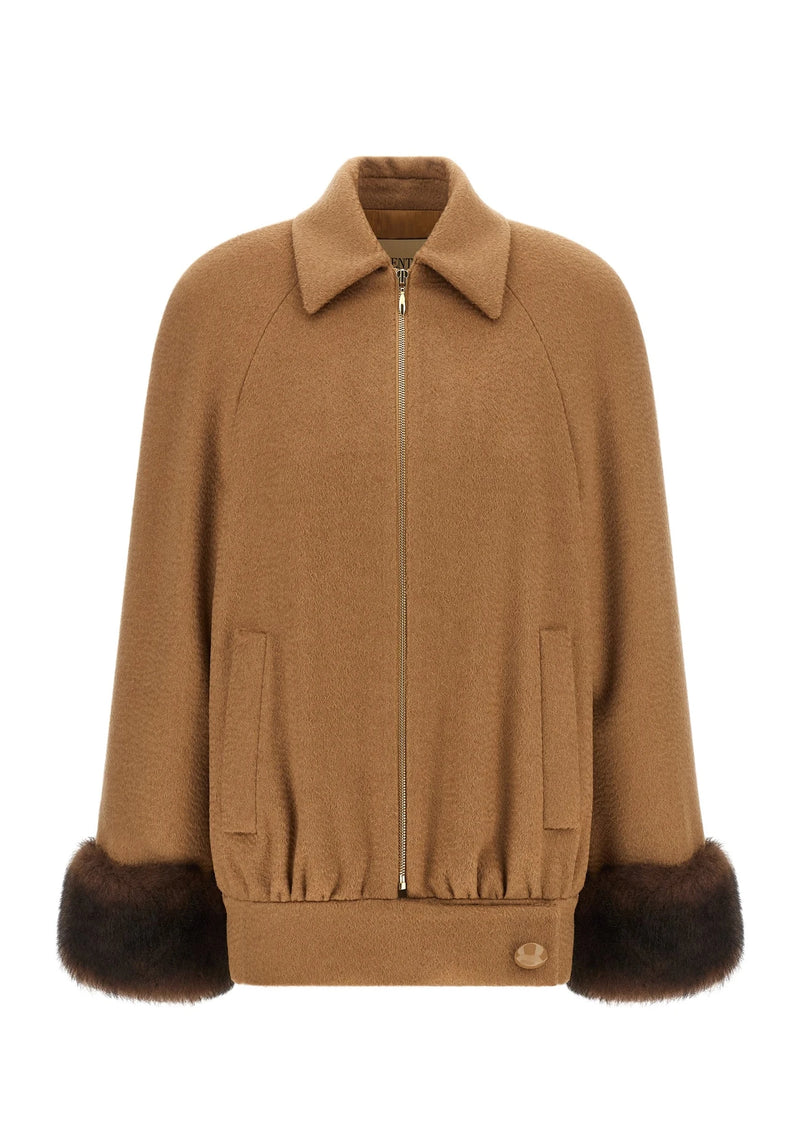 Valentino Garavani Bomber Jacket in brown, Lamb Fur