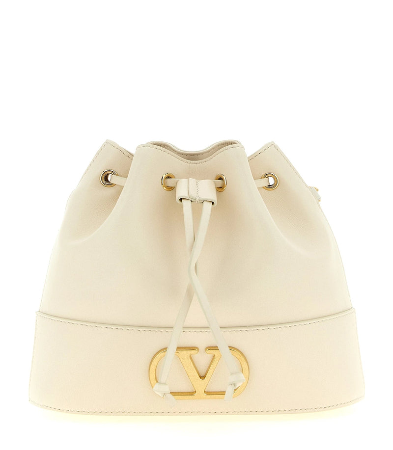 Valentino Garavani Bucket Bag in white, Lamb Leather