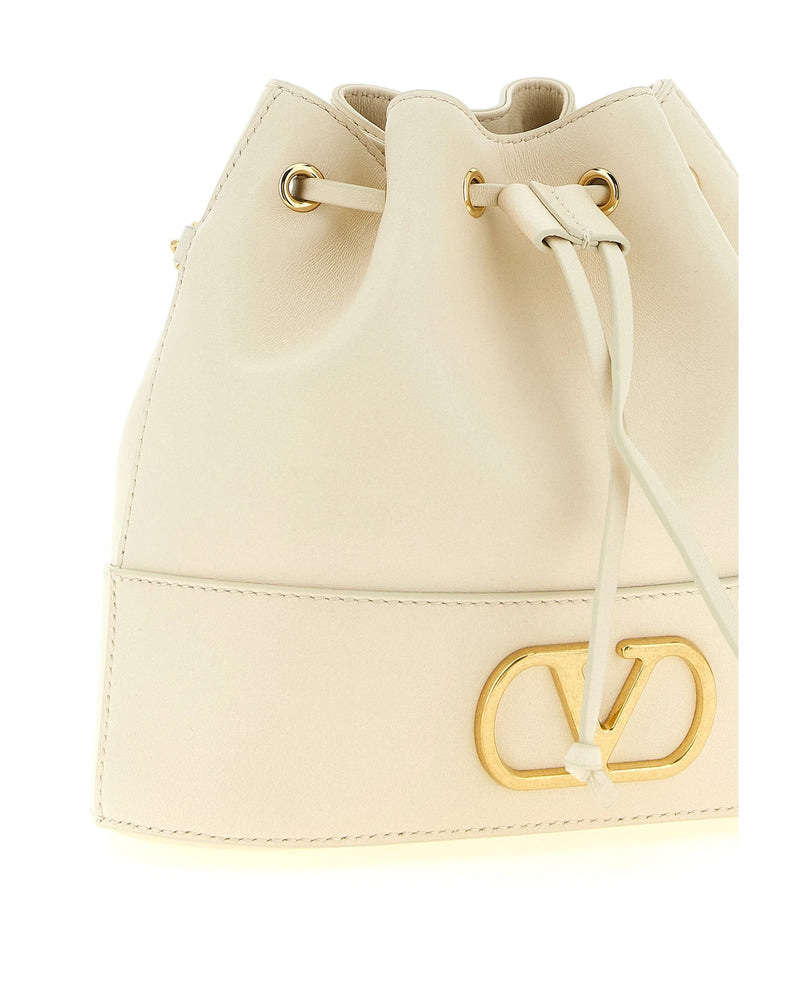 Valentino Garavani Bucket Bag in white, Lamb Leather — view 3