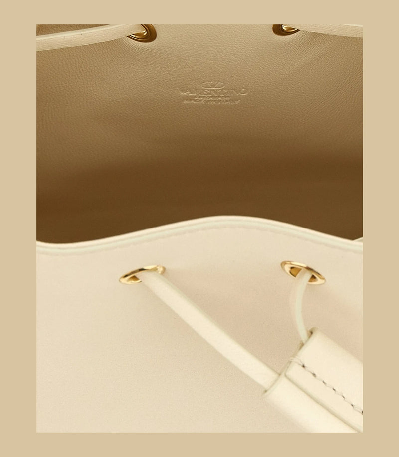 Valentino Garavani Bucket Bag in white, Lamb Leather — view 4