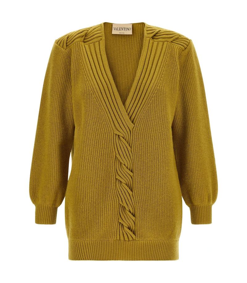 Valentino Garavani Cardigan in yellow, Virgin Wool