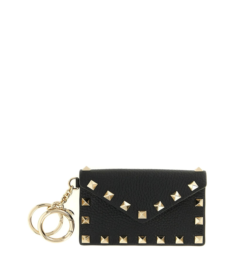 Valentino Garavani Keychain in black, Calfskin Leather