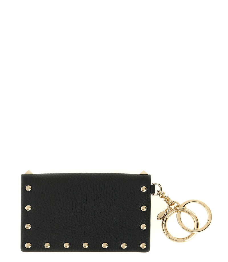 Valentino Garavani Keychain in black, Calfskin Leather — view 2