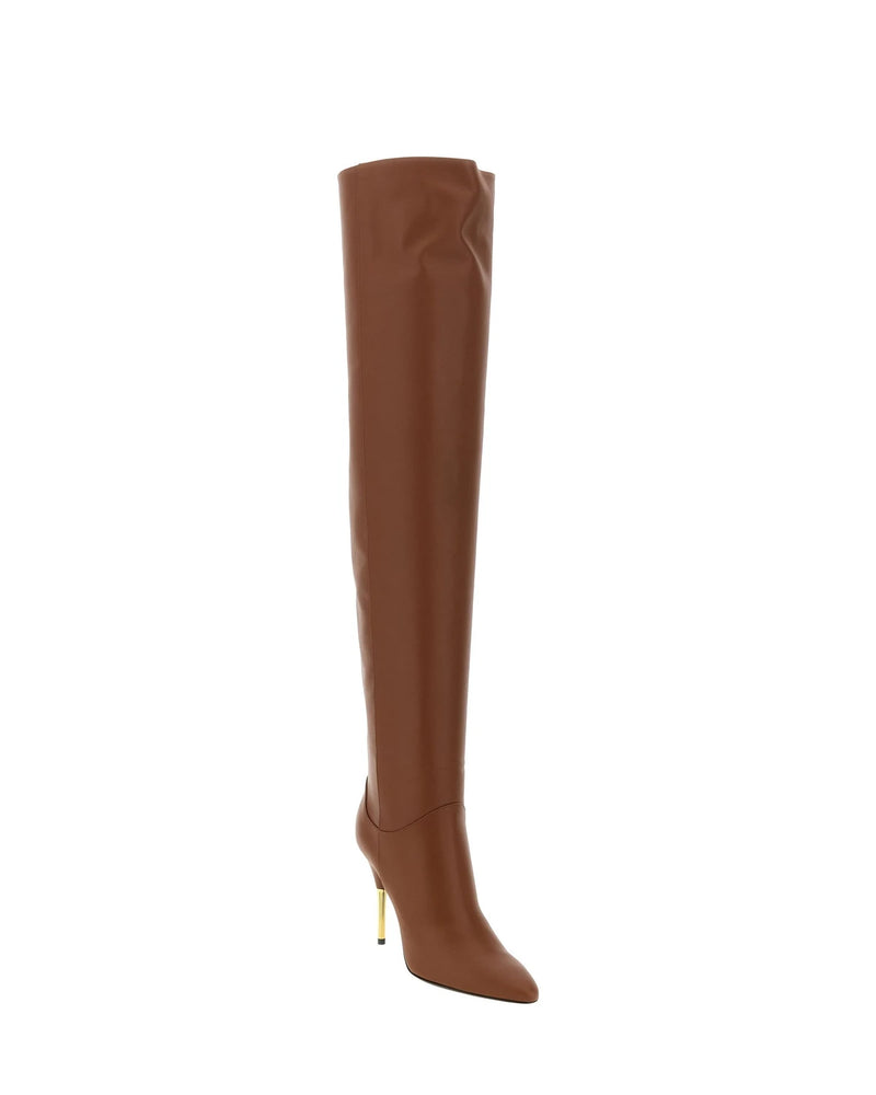 Valentino Garavani Knee High Boots in brown — view 2
