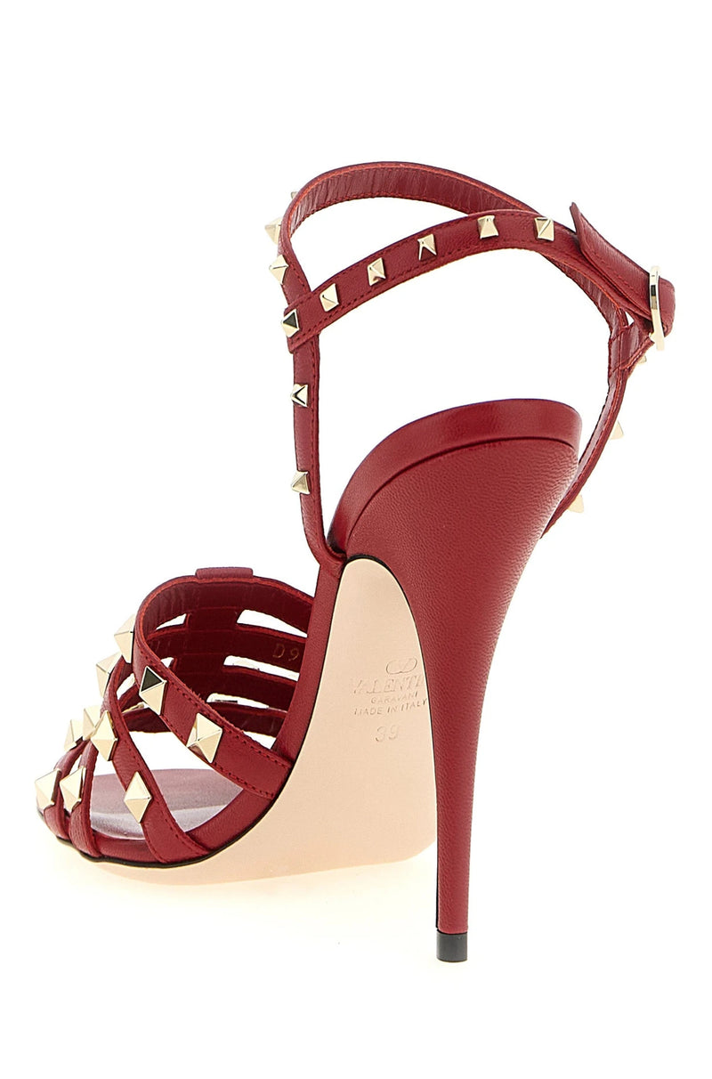 Valentino Garavani Sandals in red, Calfskin Leather — view 3