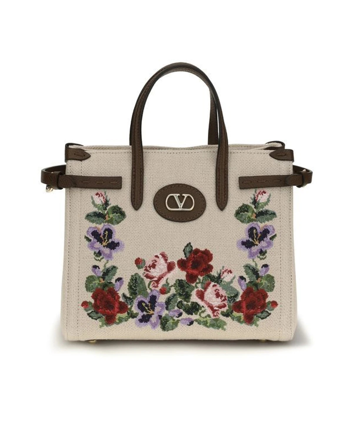 Valentino Garavani Satchel Bag in beige, Linen