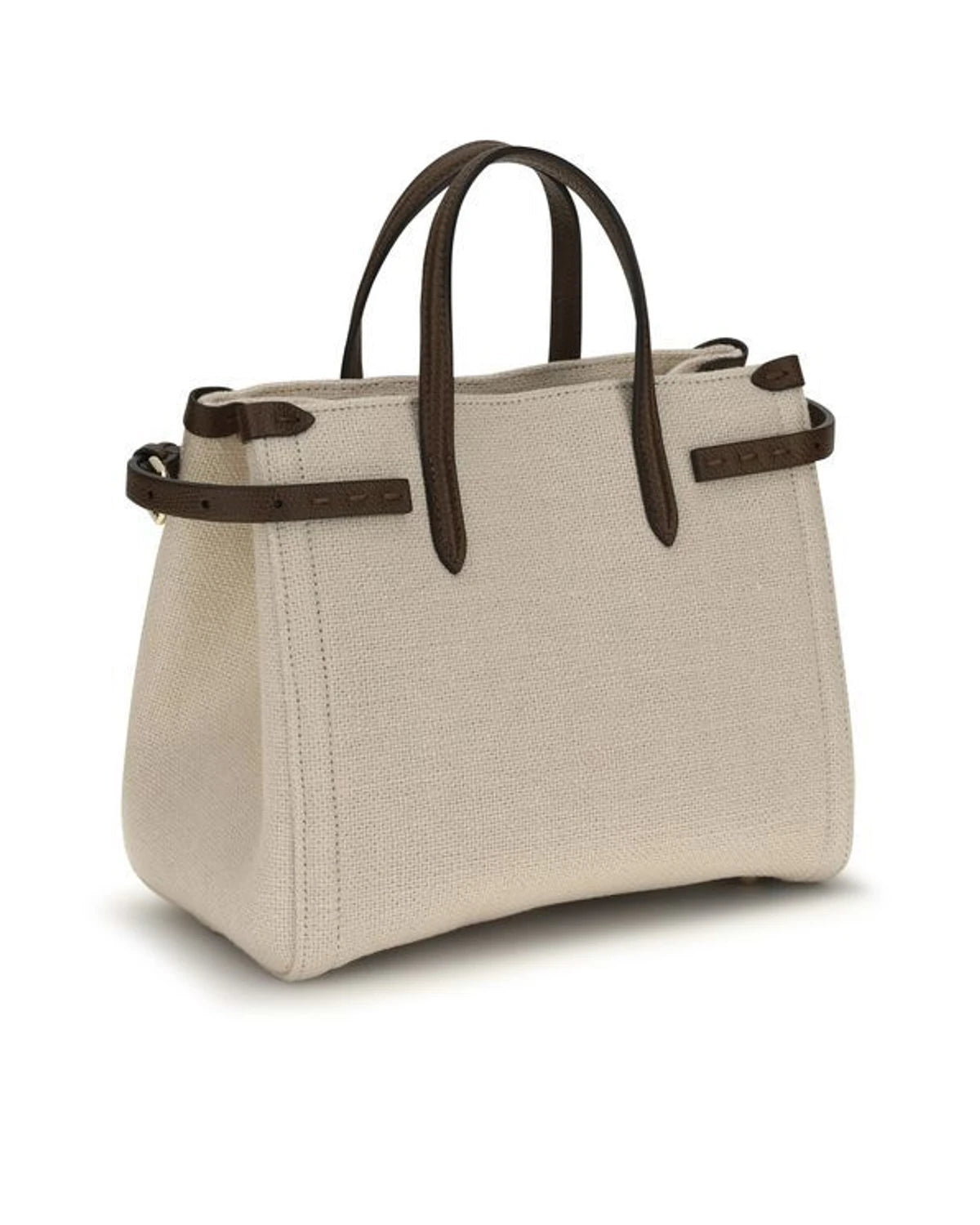 Valentino Garavani Satchel Bag in beige, Linen — view 3