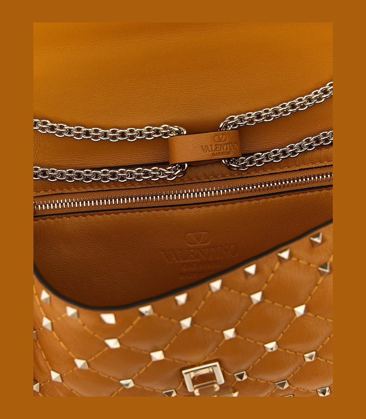 Valentino Garavani Shoulder Bag in orange, Goat Leather — view 4