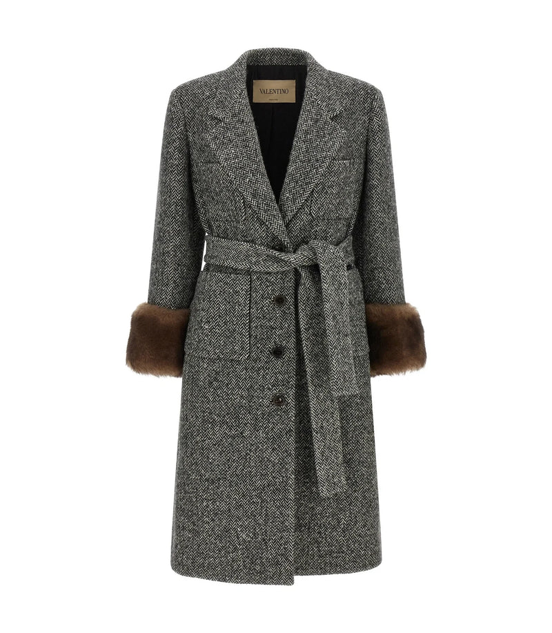 Valentino Garavani Wrap Coat in gray, Virgin Wool