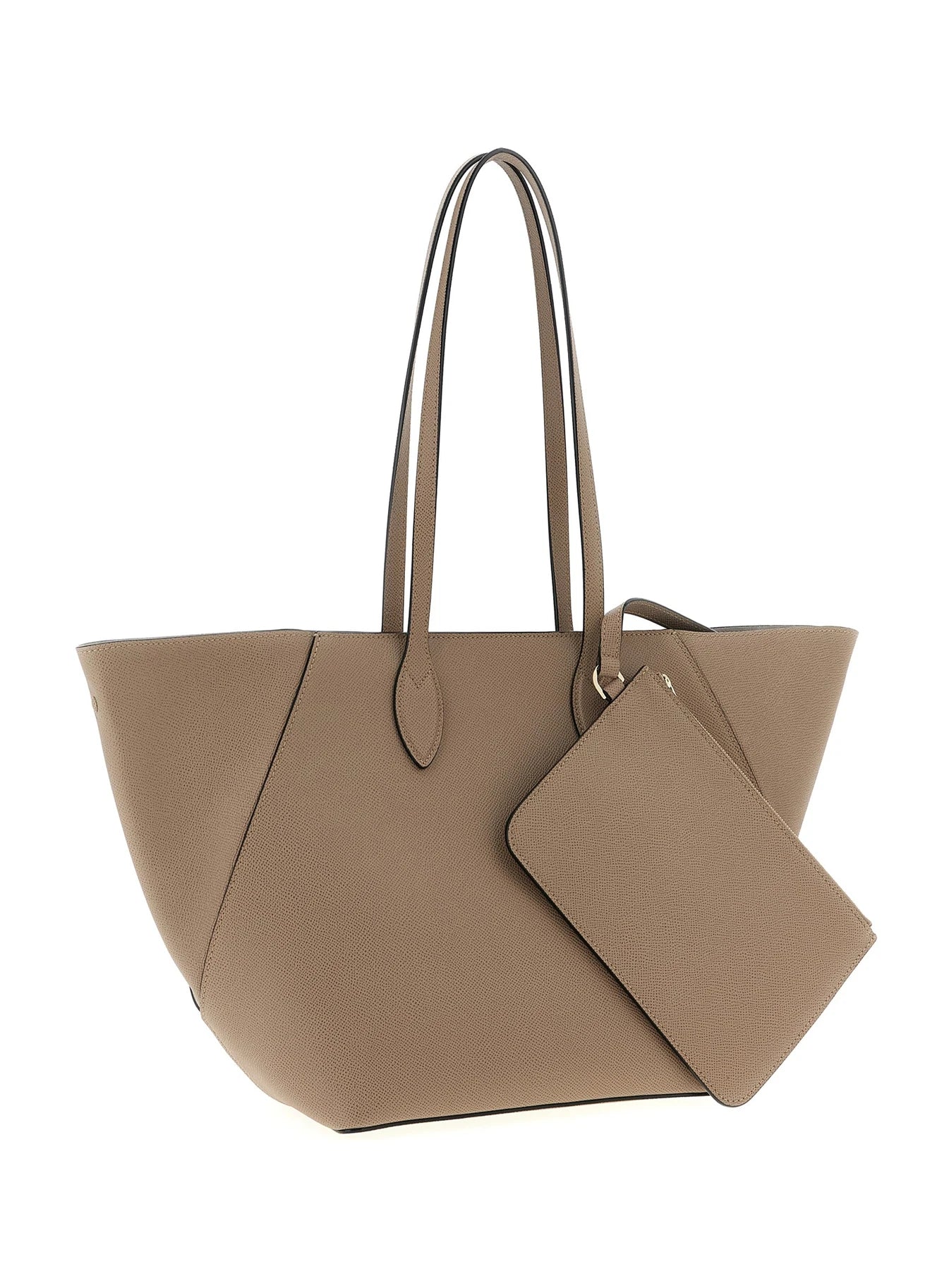 Valextra Tote Bag in beige, Calfskin Leather — view 3