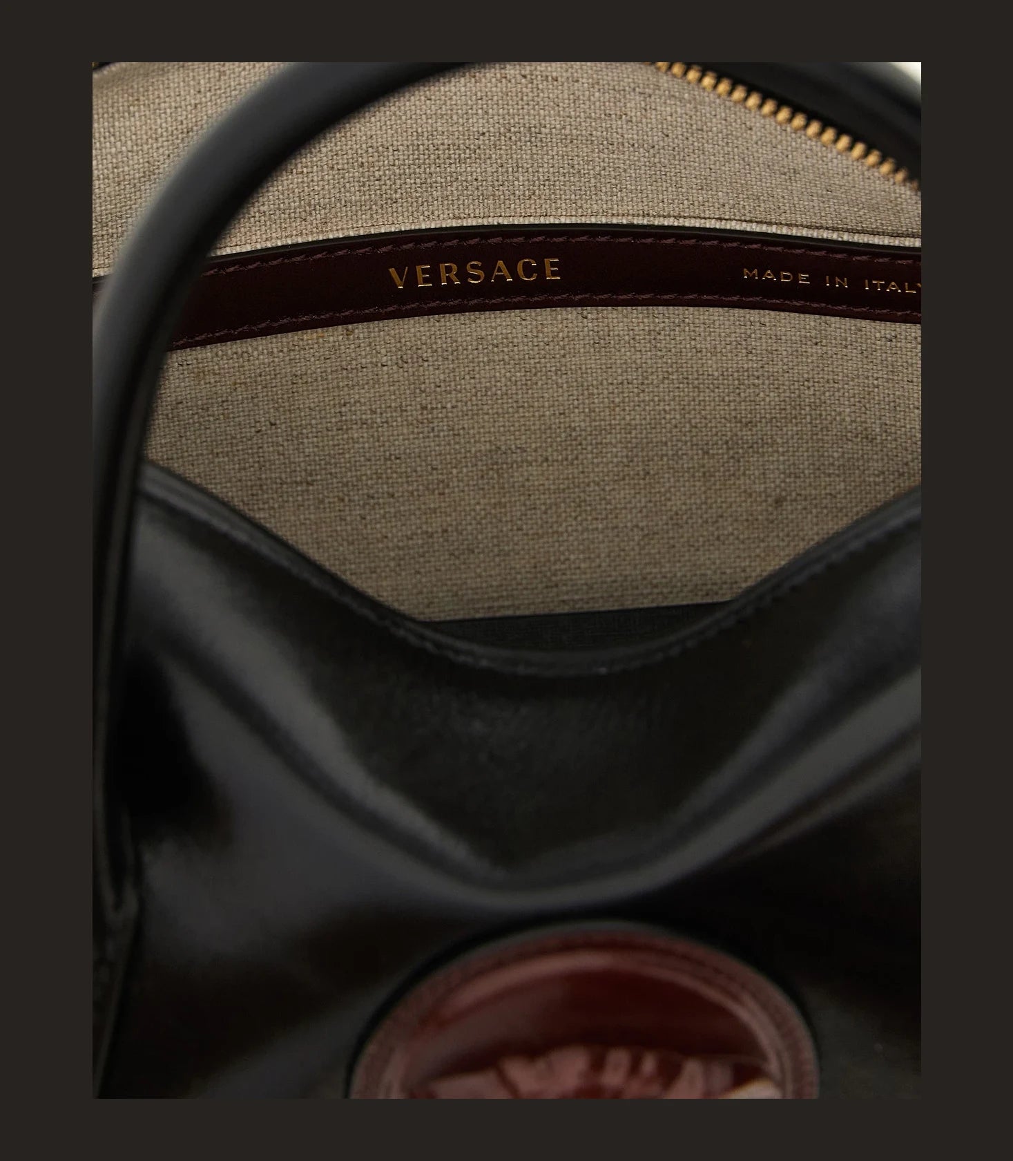 Versace Satchel Bag in black, Calfskin Leather — view 4