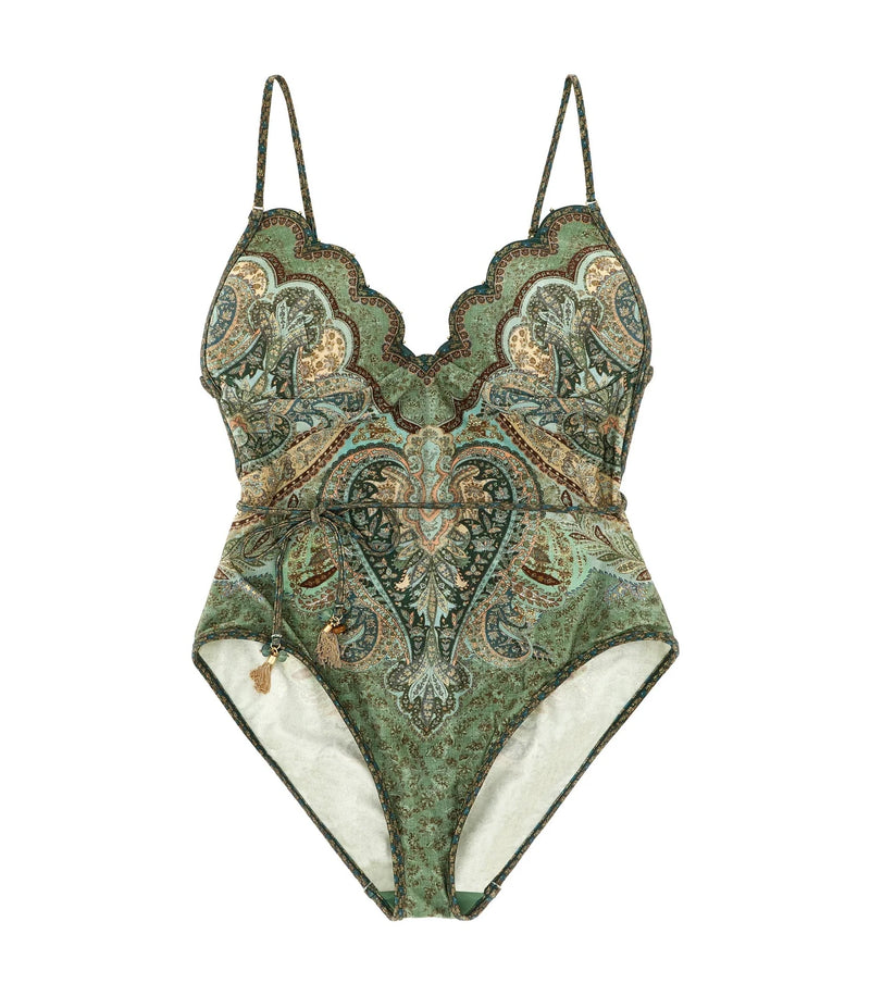 Zimmermann One-Piece Swimsuit in green, Polyamide